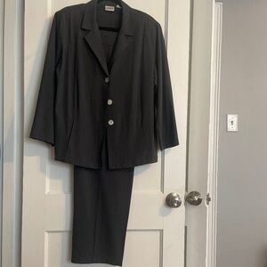 Chico’s gray pinstripe pantsuit